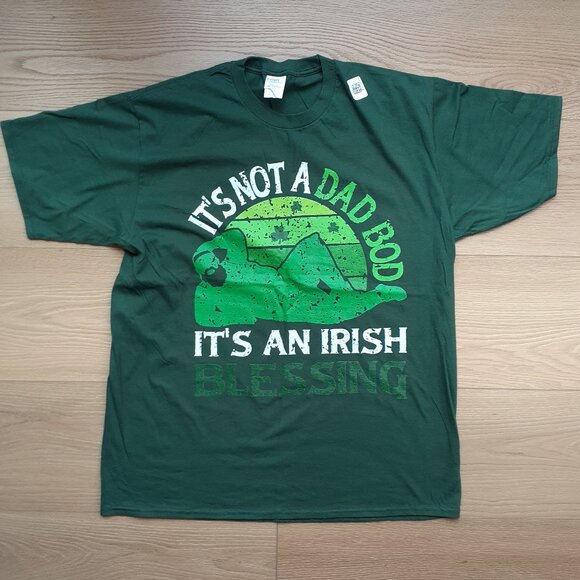 It's Not a Dad Bod - It's an Irish Blessing - New XL Green T-Shirt - Picture 1 of 4